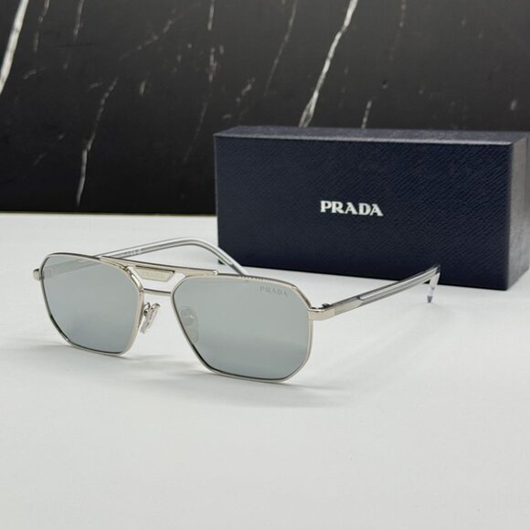 NEW PRADA PR58YS POLARIZED 1BC02R MEN SUNGLASSES PRS 58Y 1BC02R PR 58YS 1BC02R - Picture 1 of 10